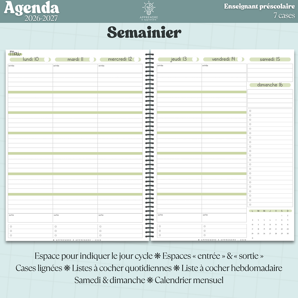 Miniature : Agenda 2026-2027 / Préscolaire 7 cases (PDF)