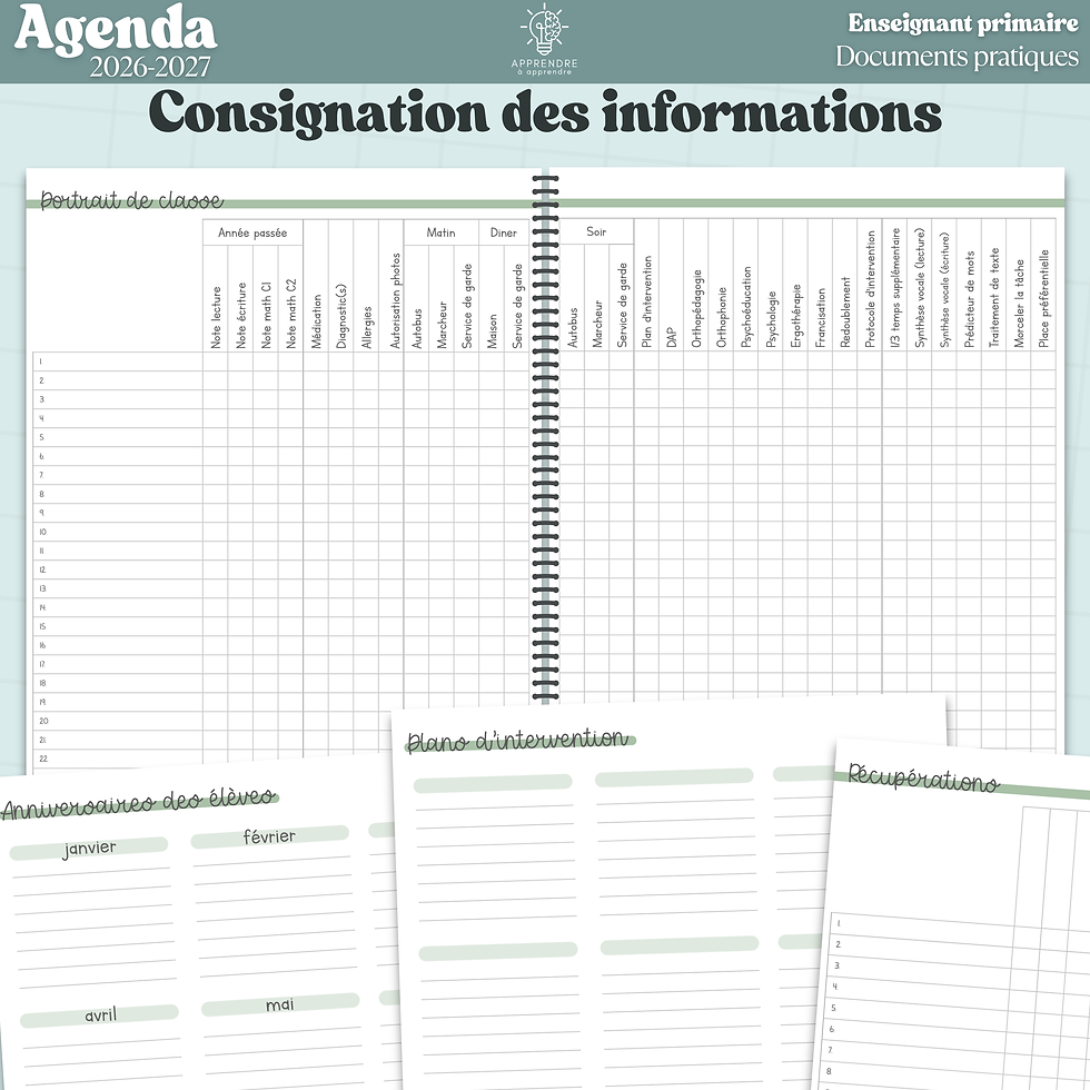 Miniature : Documents pratiques 2026-2027 / Enseignant primaire (PDF)
