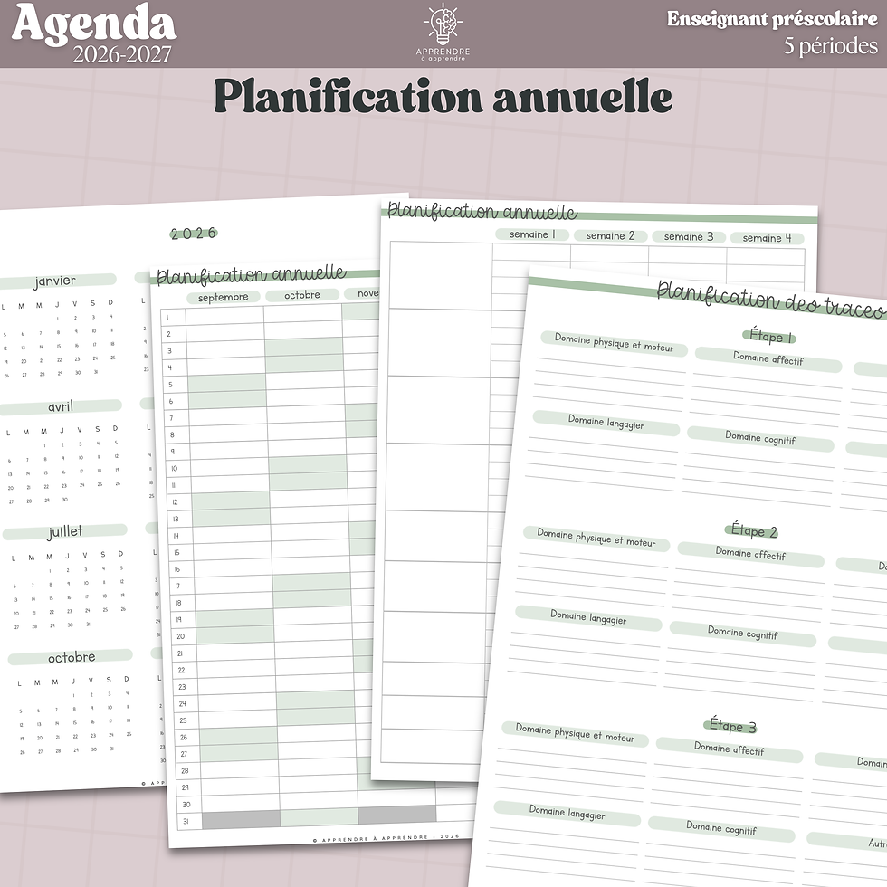 Miniature : Agenda 2026-2027 (imparfait) / Préscolaire 5 périodes
