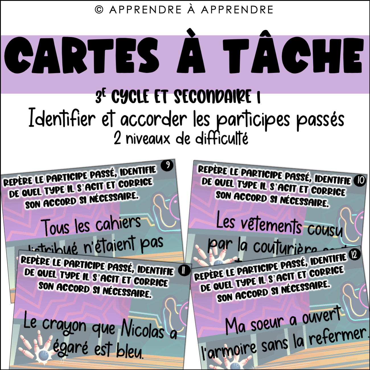 Cartes à tâche - Participes passés
