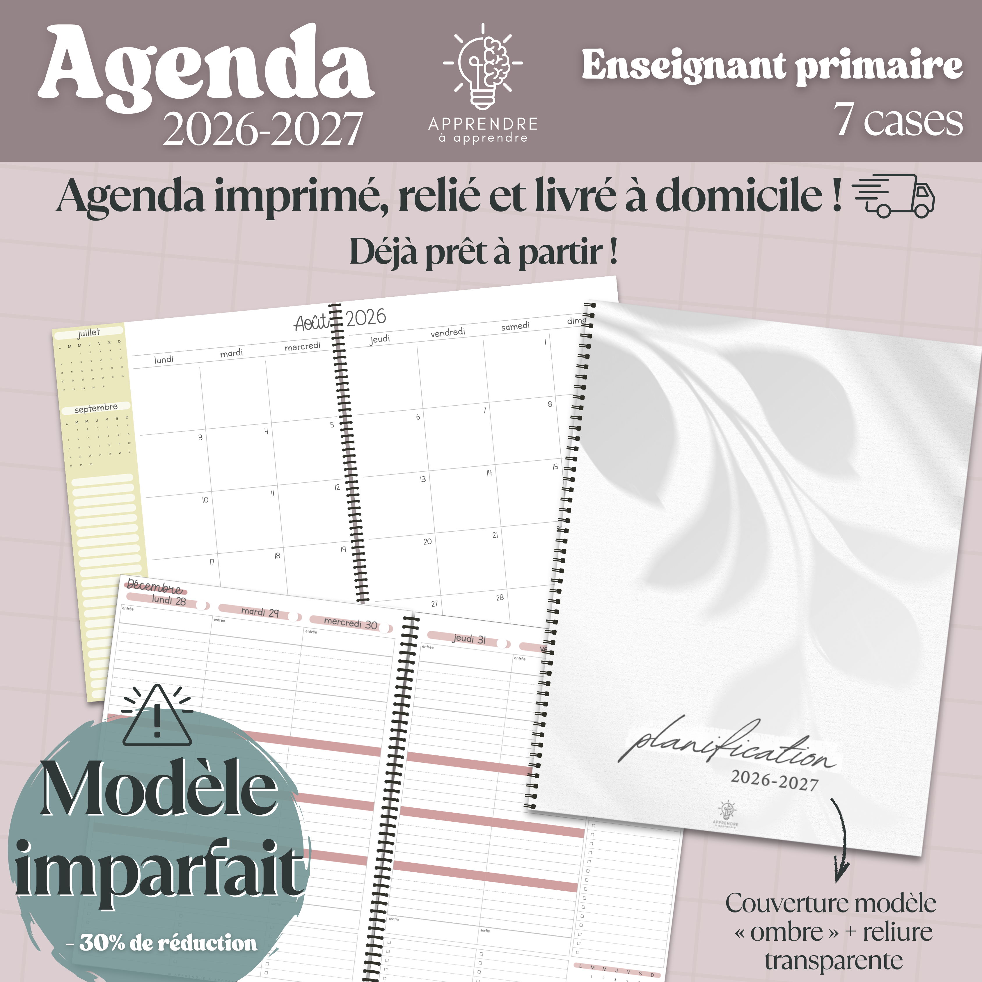 Agenda 2026-2026 (imparfait) / Enseignant primaire 7 cases