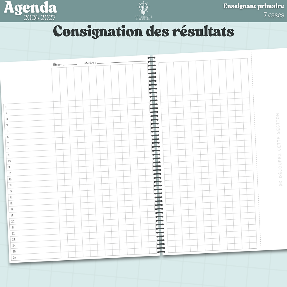 Miniature : Agenda 2026-2027 / Enseignant primaire 7 cases (PDF)