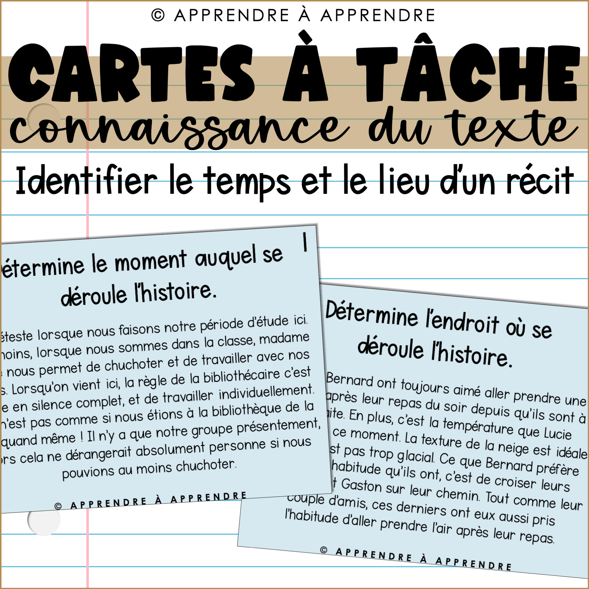 Cartes à tâche - Le temps et le lieu d'un récit