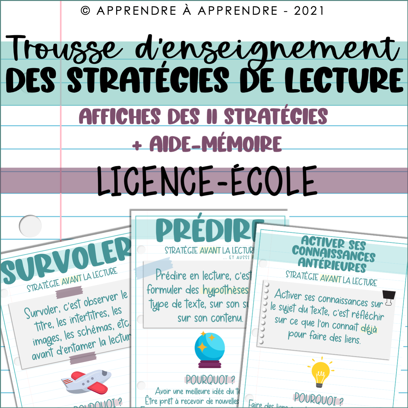 Affiches des stratégies de lecture - LICENCE-ÉCOLE