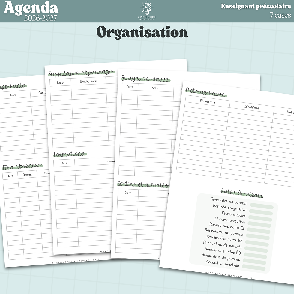 Miniature : Agenda 2026-2027 / Préscolaire 7 cases (PDF)
