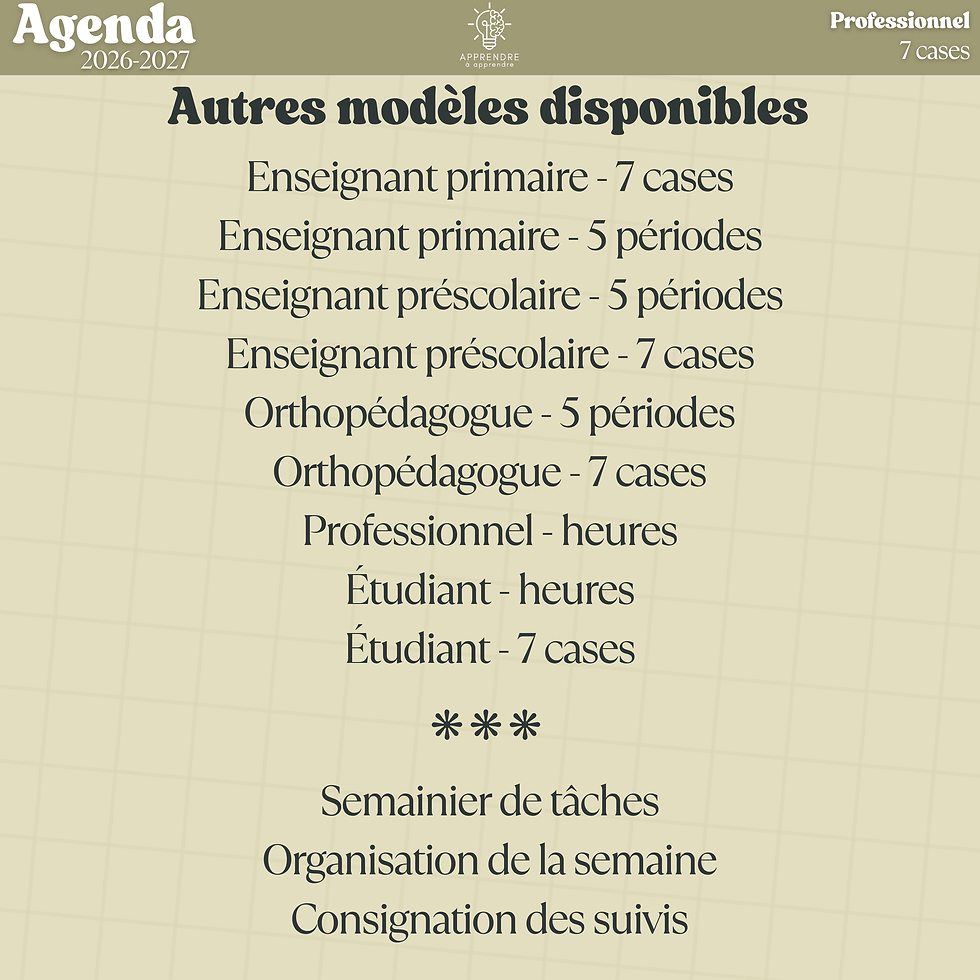 Miniature : Agenda 2026-2027 / Professionnel 7 cases