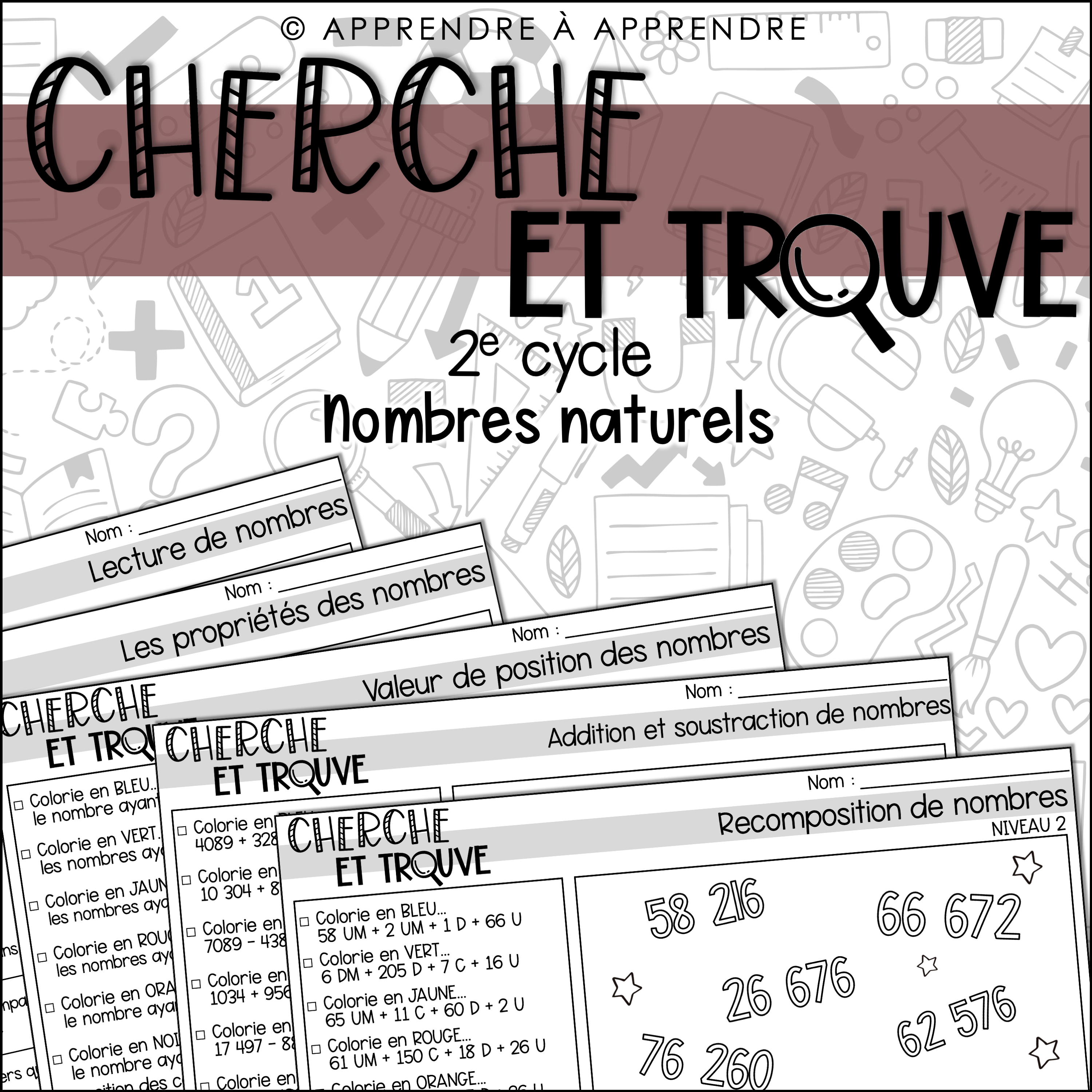 Cherche et trouve - Nombres naturels 2e cycle
