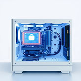 White PC showing secure lock screen