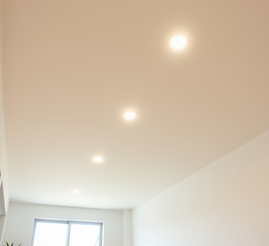 Recessed lighting installed in hallway ceiling