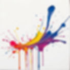 Abstract rainbow paint splatter artwork