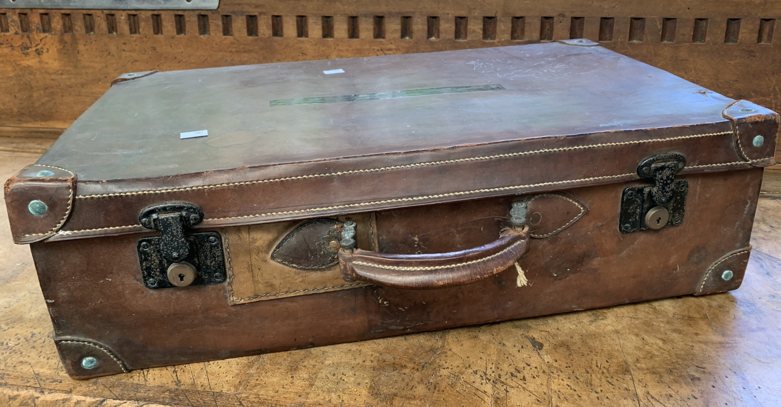 small leather suitcase