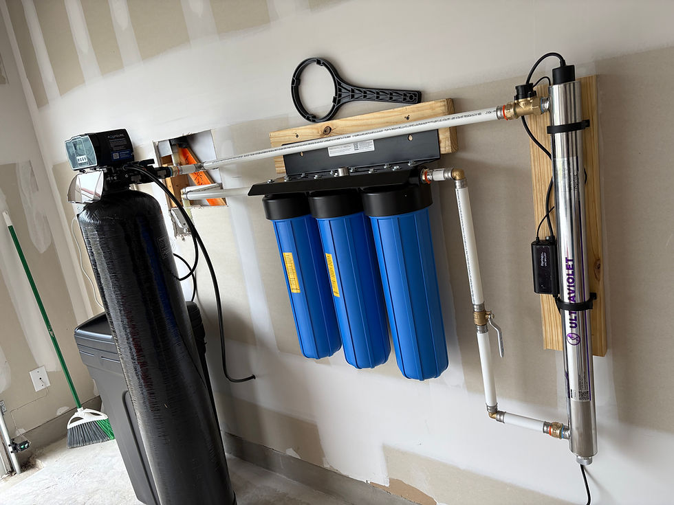 Whole house water filtration system and plumbing services.