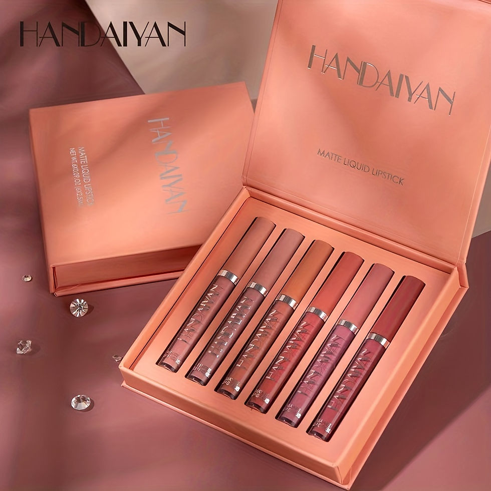 Thumbnail: 6pcs Liquid Lipstick Set, Smudge Proof Non Sticky Lip Gloss Set
