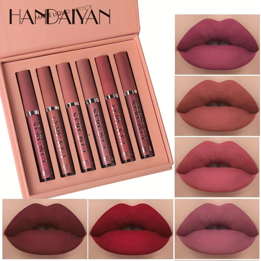 6pcs Liquid Lipstick Set, Smudge Proof Non Sticky Lip Gloss Set