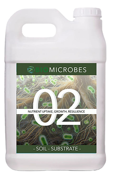 Biomicrobes 02 microbial biostimulant container with Bacillus strains supporting crop vigor, nutrient availability, and substrate performance