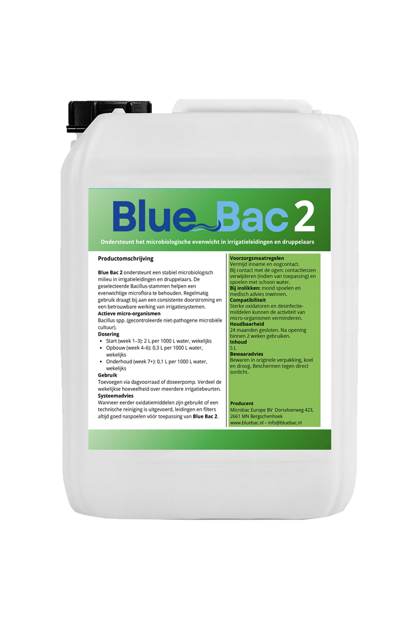 Blue Bac 2 biologisch onderhoud voor druppelirrigatie