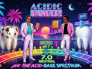 Decorative photo riffing on pH in a Miami Vice style