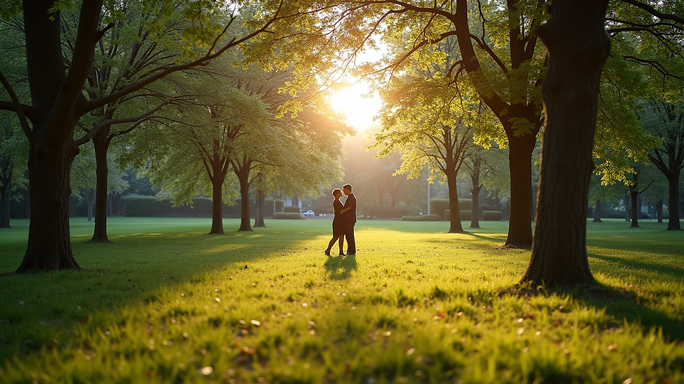 High angle view of a peaceful park in Lens, ideal for a romantic walk