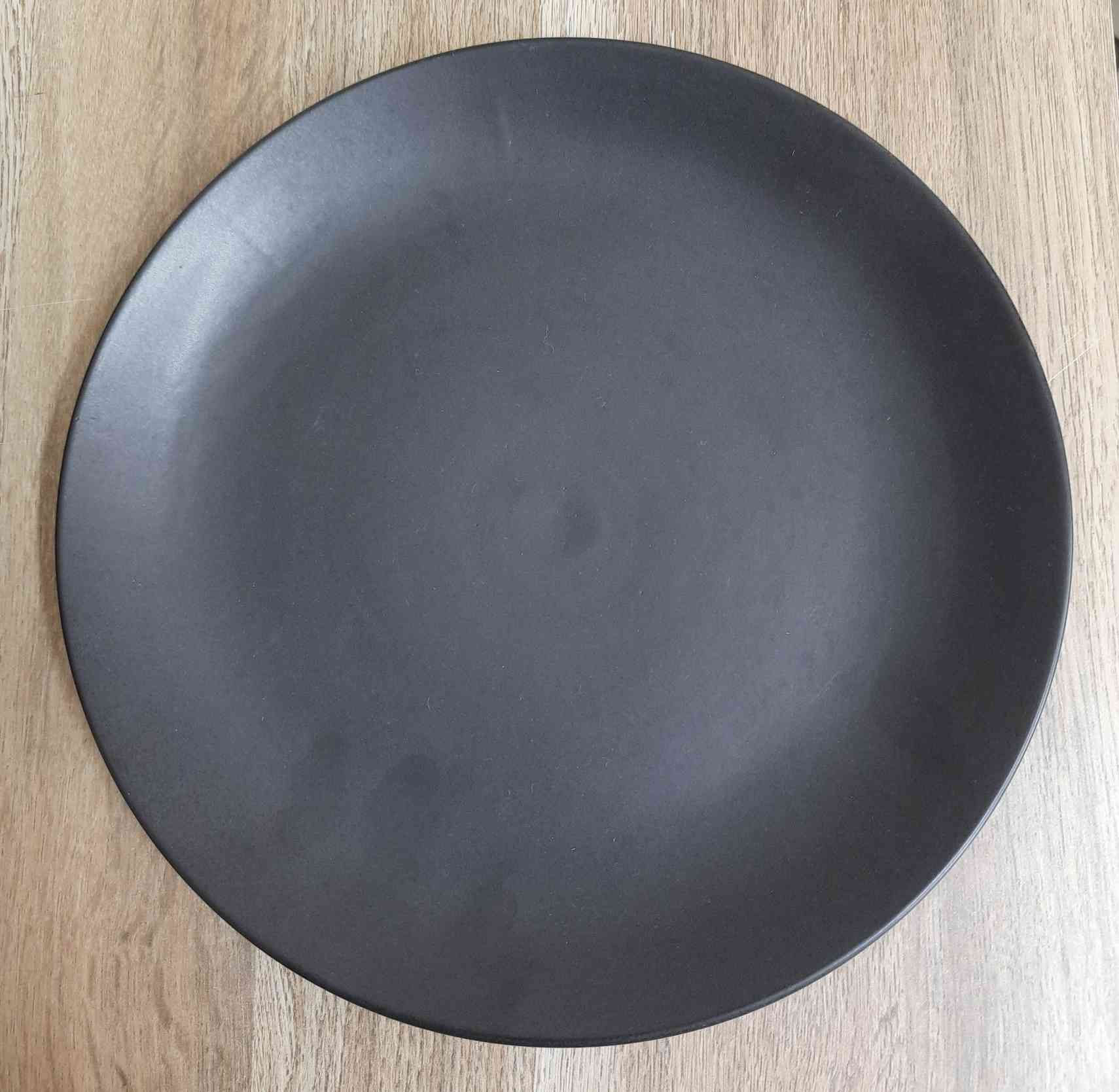 Handmade Matte finish solid black 10.5" dinner plate