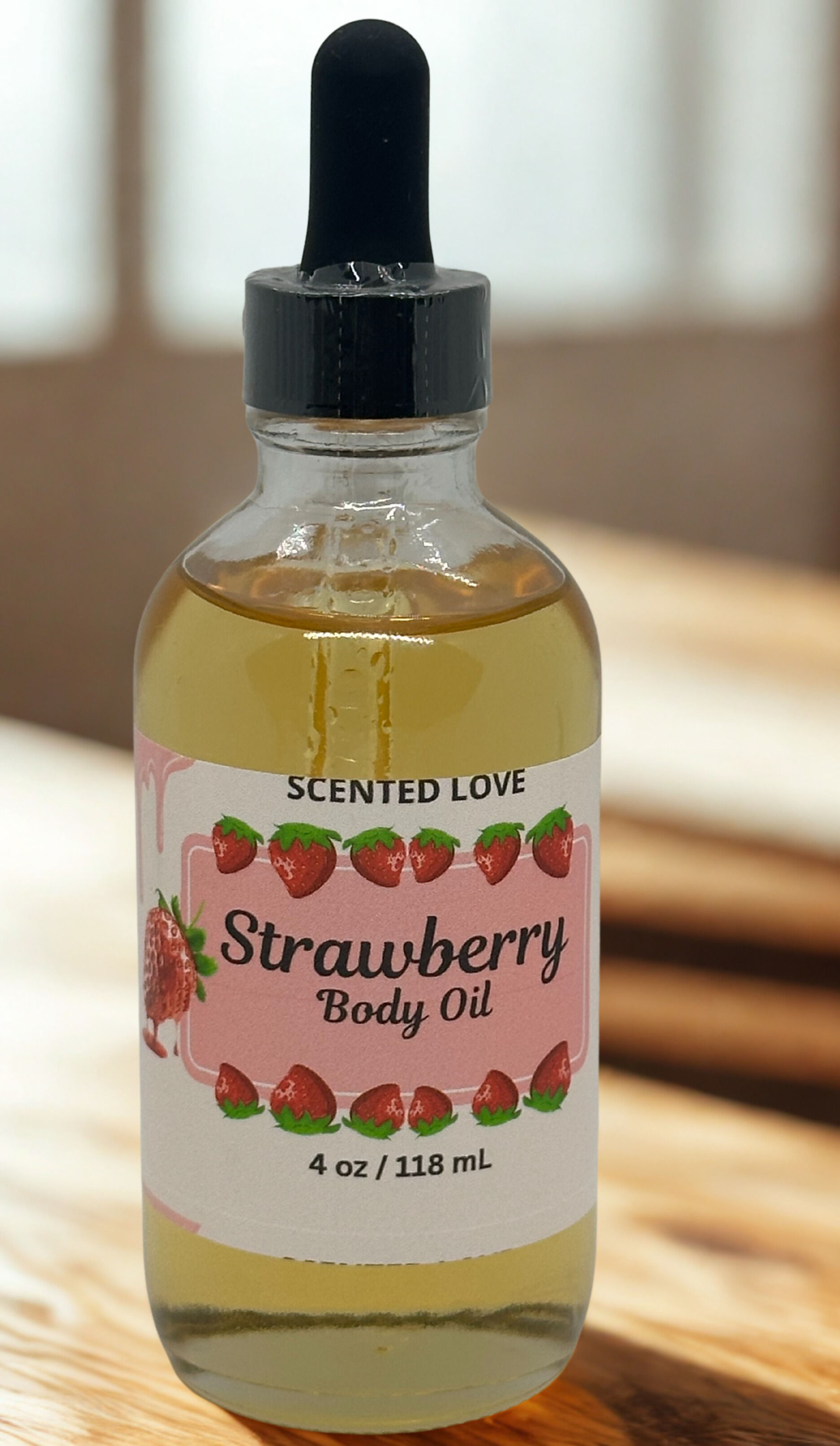 Strawberry Scented Body Oil. 4 oz