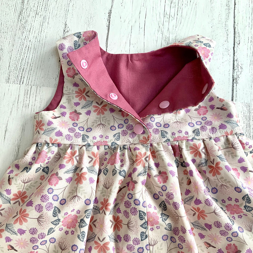 Thumbnail: Girls Pink Floral Dress | Handmade Cotton Dress | 0-10 years