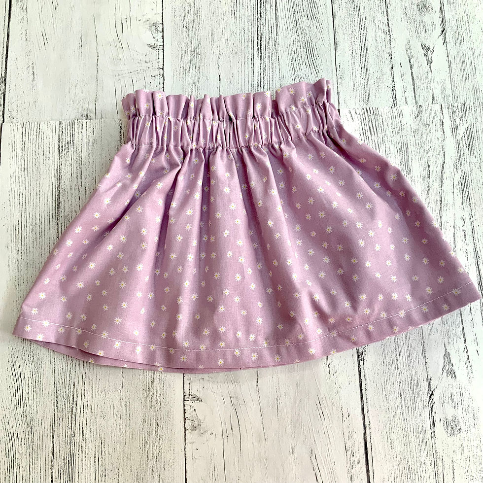 Thumbnail: Girls Daisy Print Skirt | Choice of 2 Colours | Paperbag Style Waist