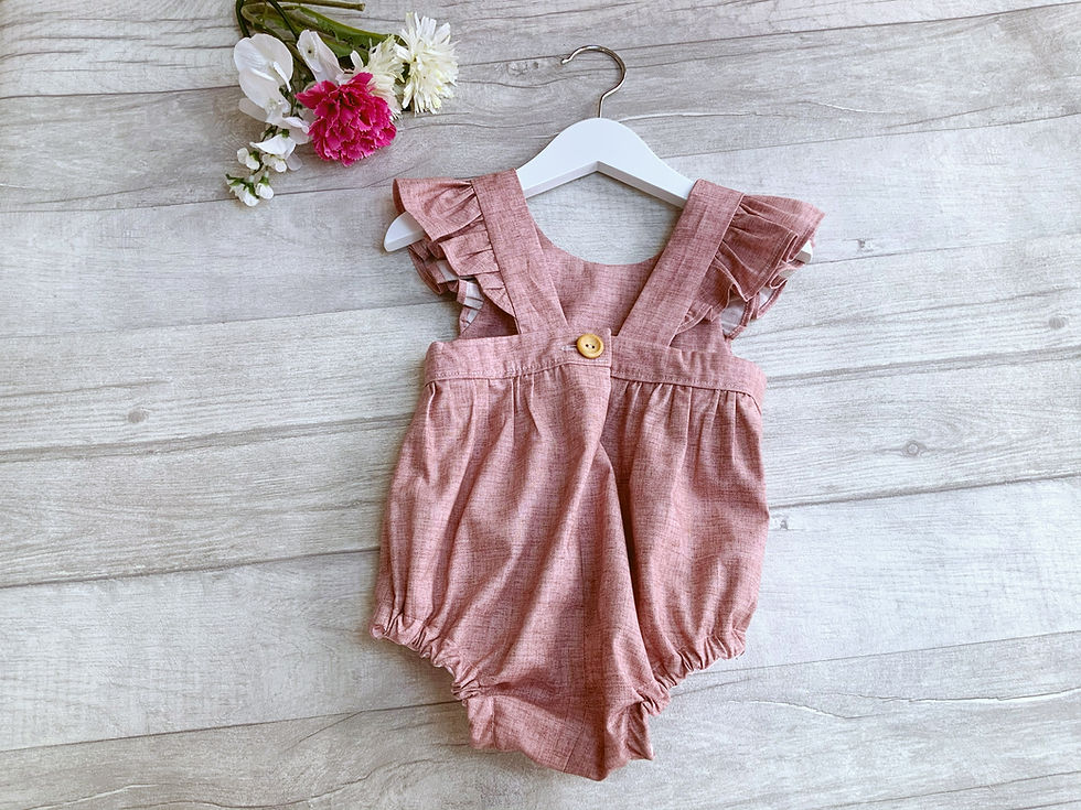 Thumbnail: Rose Pink Romper Back View