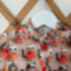 Thumbnail: Boys Short Sleeve Shirt showing close up of front collarin quirky cat print on hanger