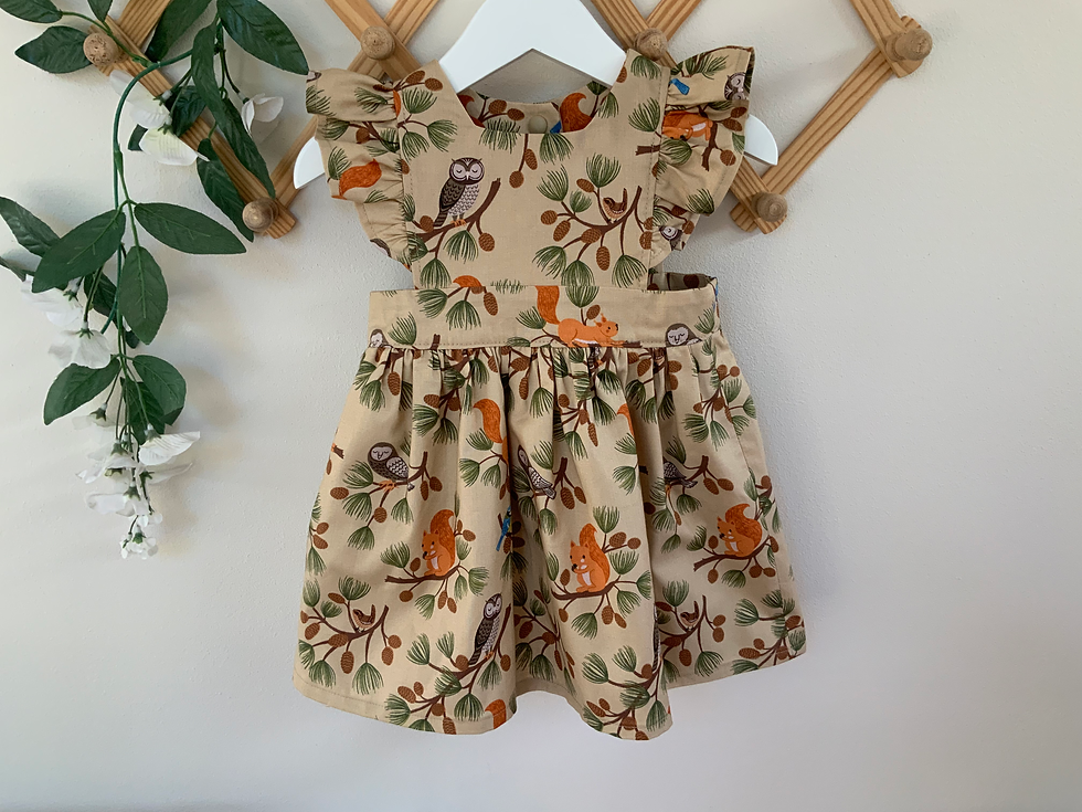 Classic Style Pinafore Dress | Flutter Sleeves | 0-10 years