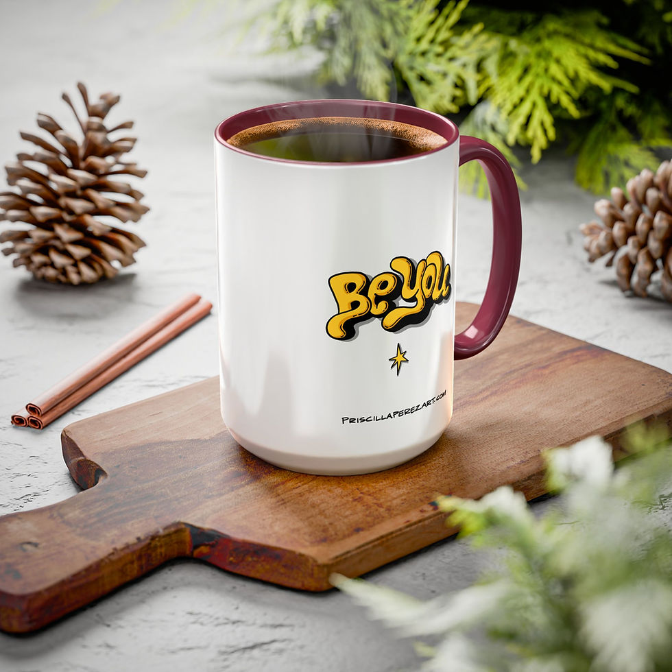 Thumbnail: Be You Ceramic Mug — Inspirational Yellow Script Coffee Cup (11oz & 15oz)