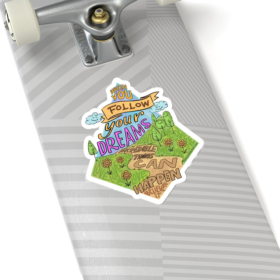 Thumbnail: Follow Your Dreams Kiss-Cut Stickers - Motivational Art for Laptops and Journals