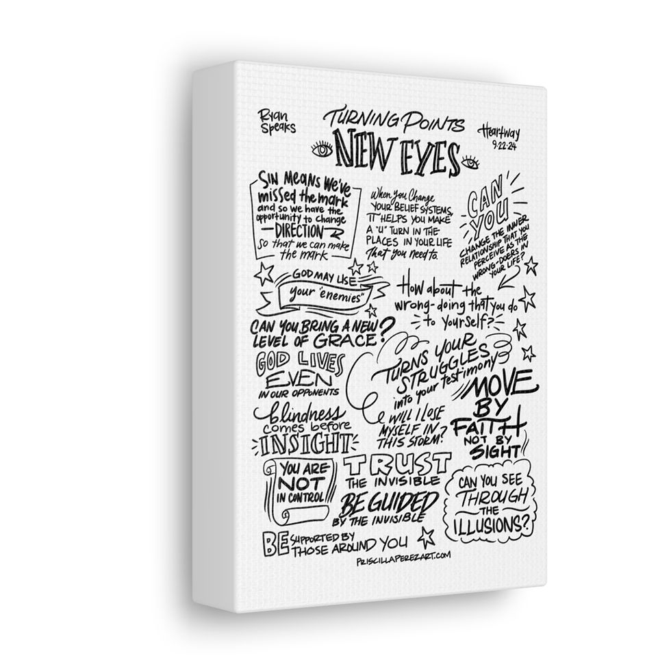 Thumbnail: "New Eyes" (B&W) Canvas Art Print- Sermon Sketchnotes 