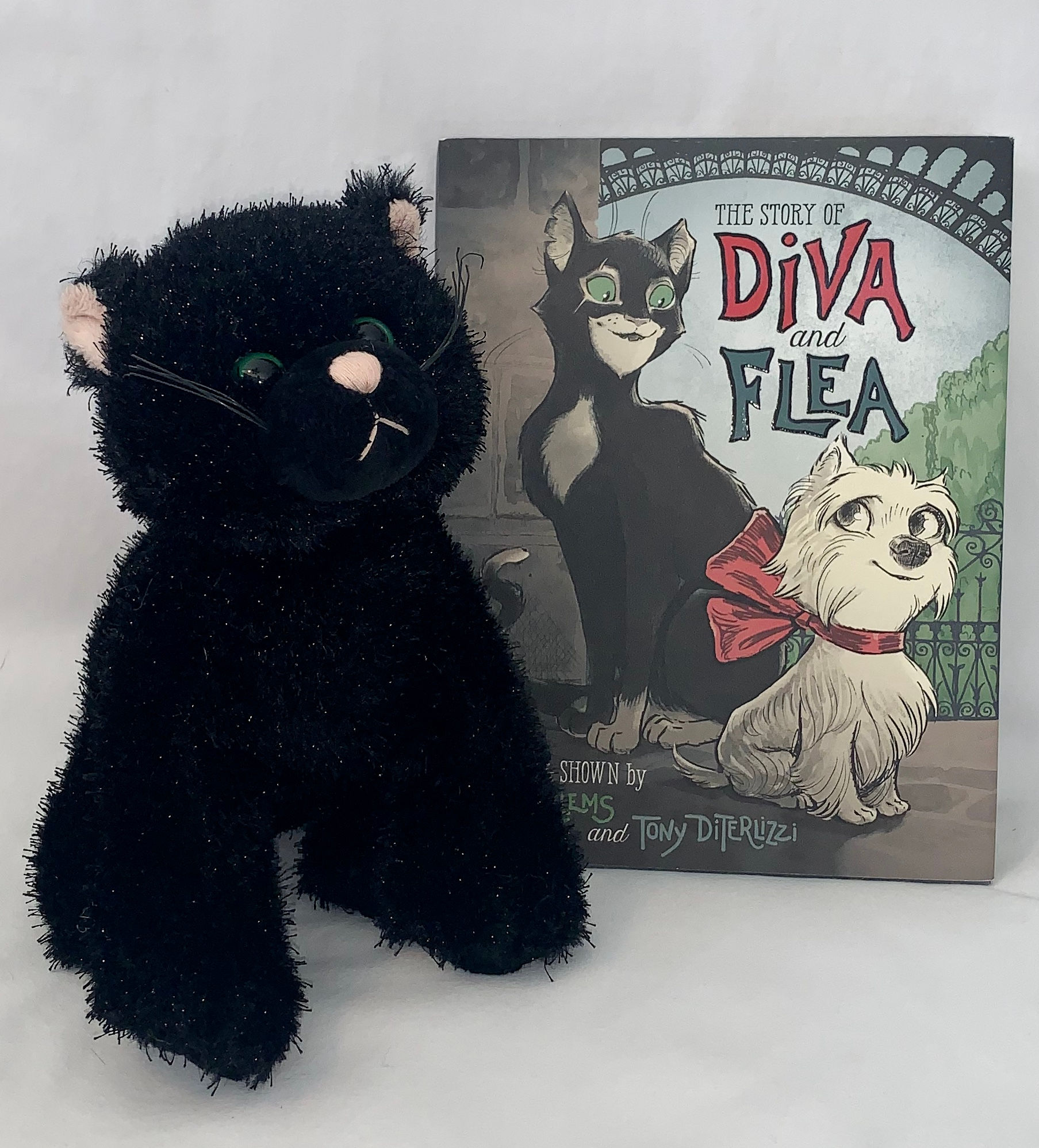 The Story of Diva and Flea (book) & small plush cat (Diva)