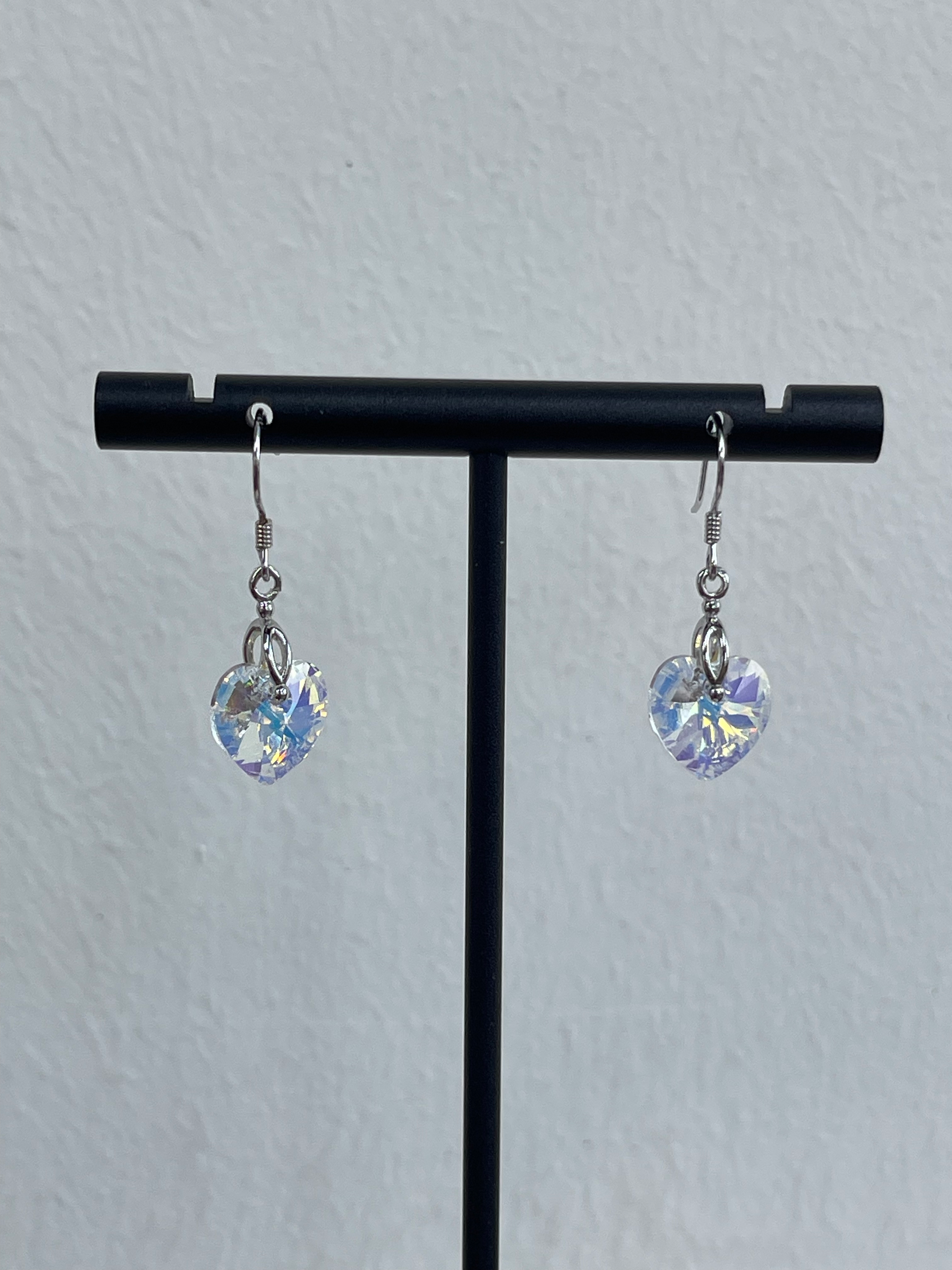 White Heart Earrings in S925 Silver