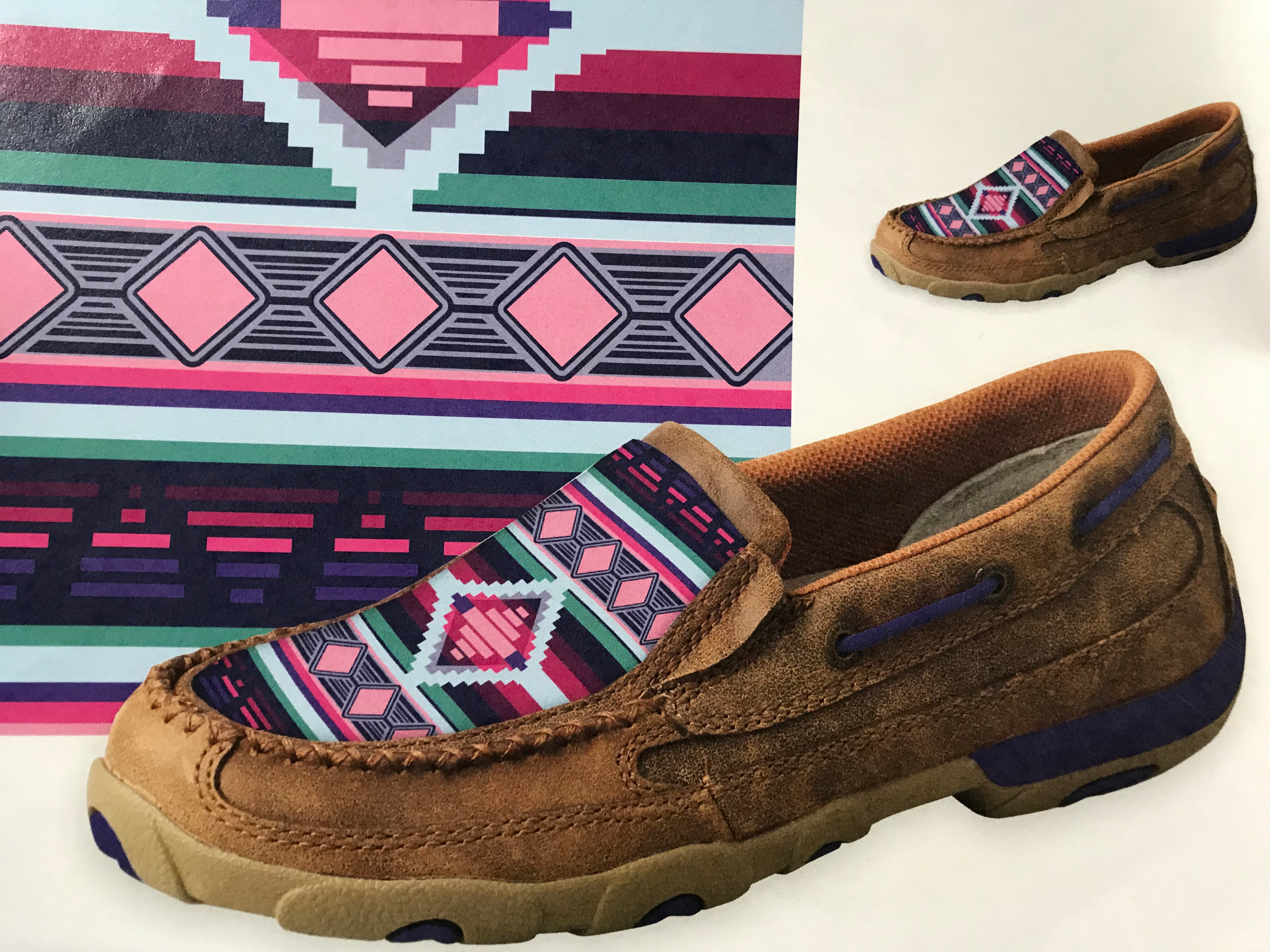 Womens Aztec Slip-on Cell Stretch Mocs