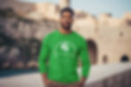 Men's KiK Green Long Sleeve w/ White Logo
