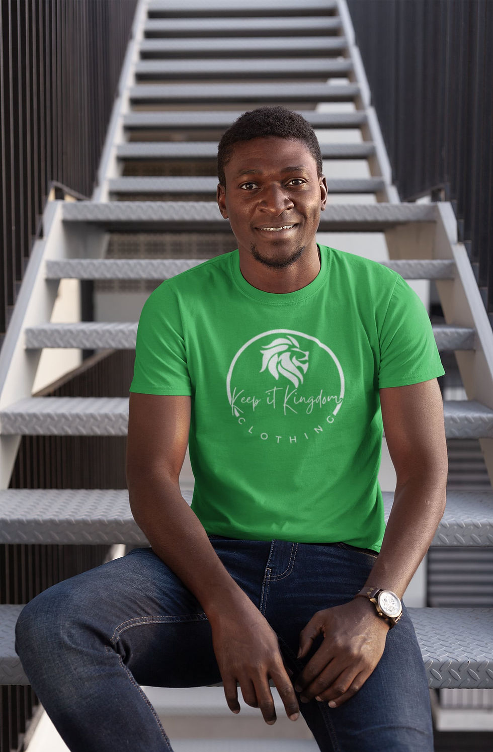 Thumbnail: Men's Kik Green T- Shirt 