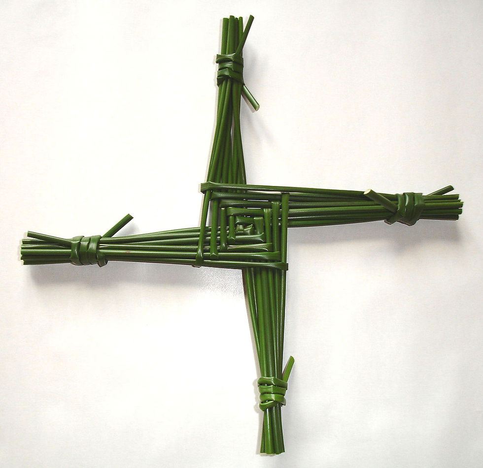 Saint Brigid's Cross made with reeds