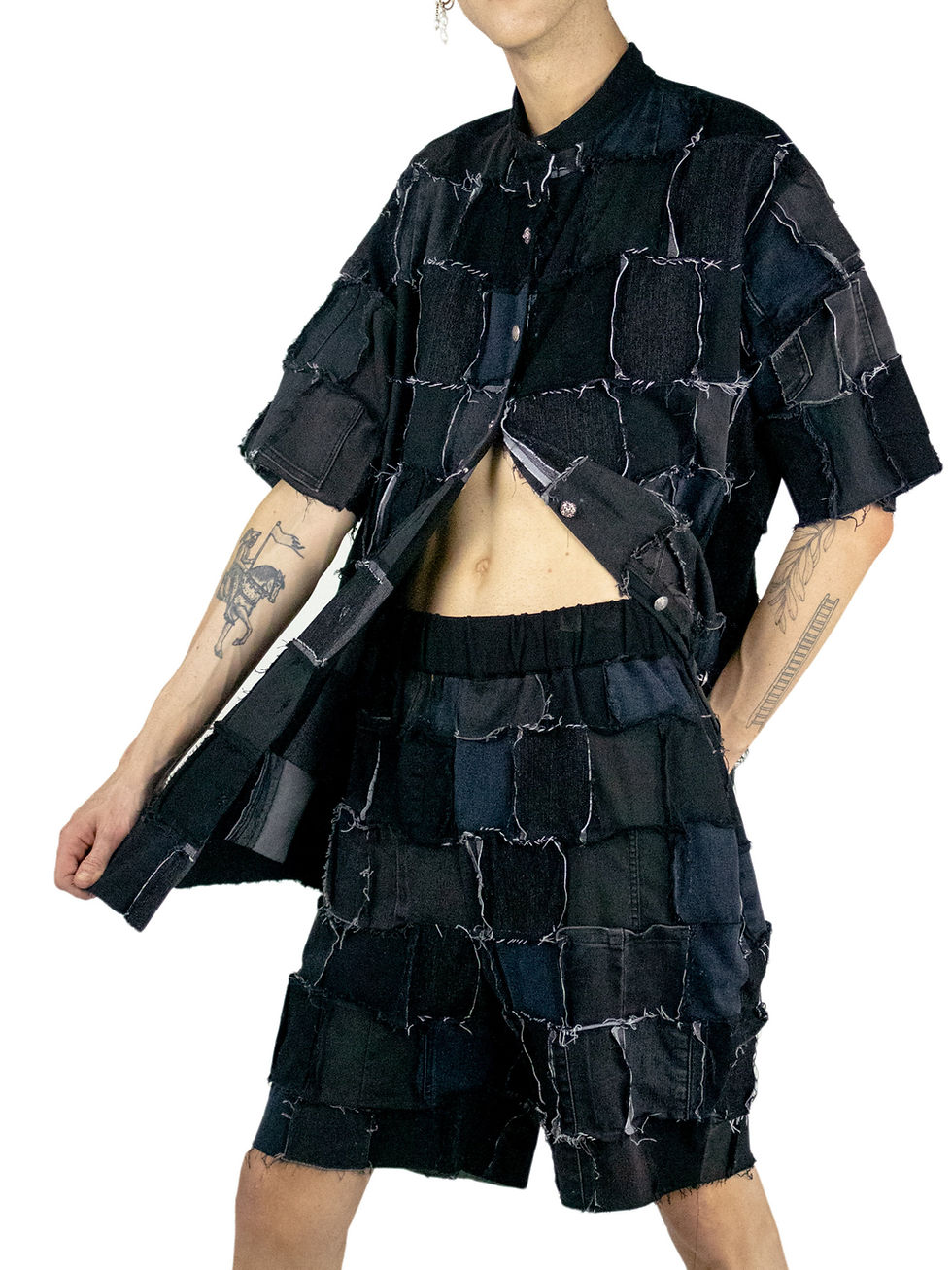 Thumbnail: Metty The Artist - Patchwork Denim Shorts