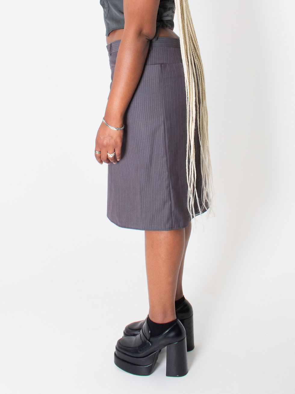 Thumbnail: CL Reworked - Pinstripe Convertible Apron Shorts