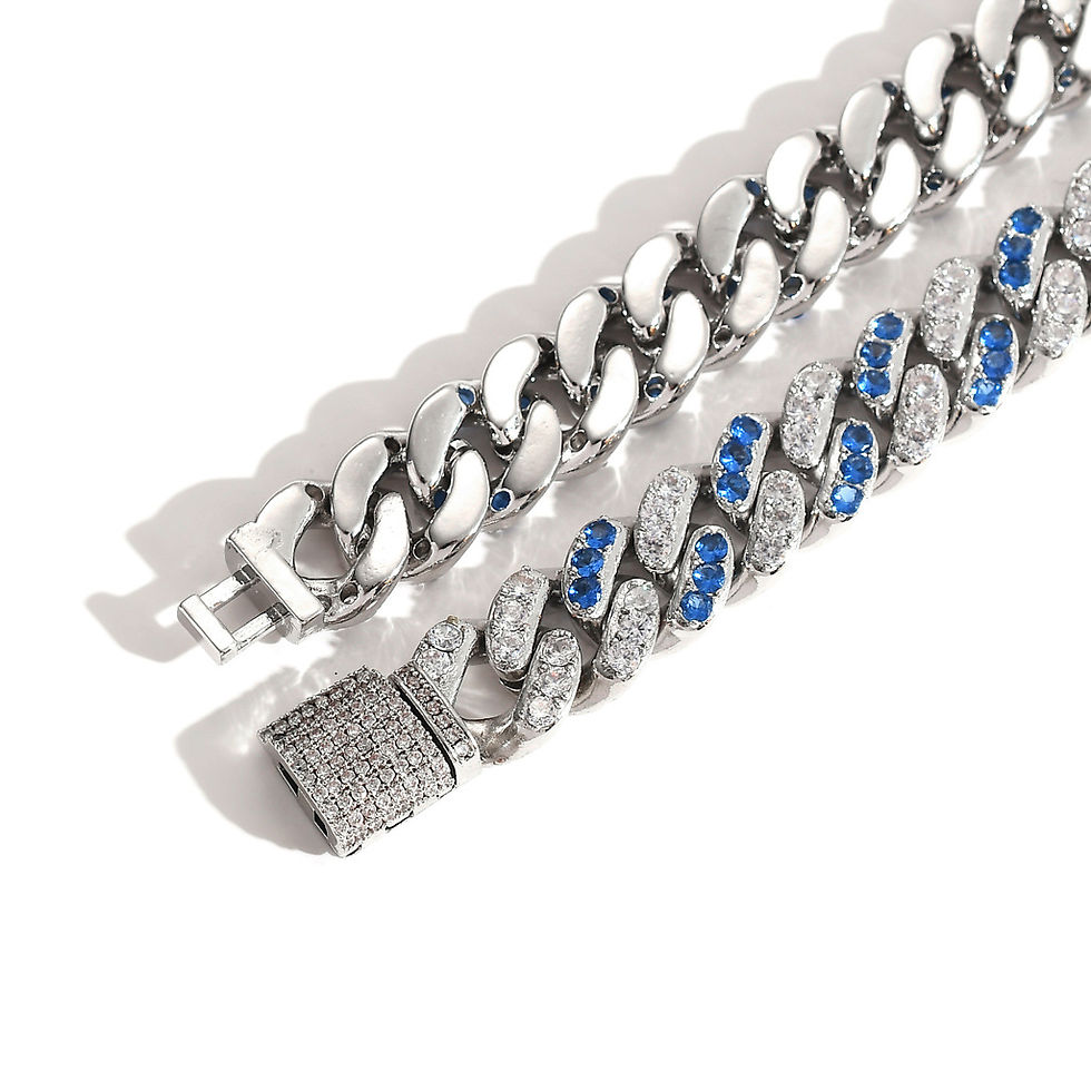 Miniatura: Hip Hop Bracelet with 12mm Aqua White Zirconia