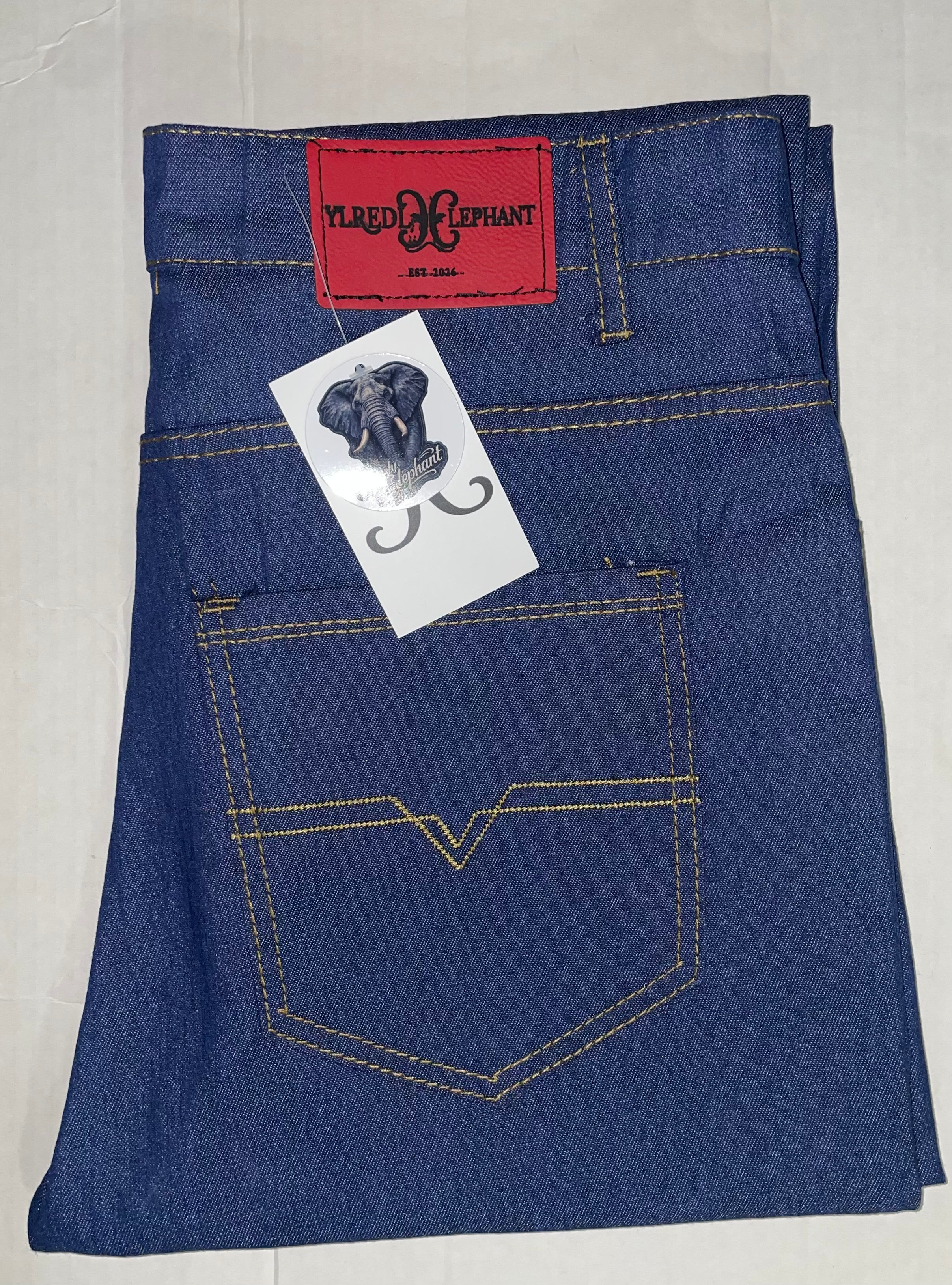 ELDERLY ELEPHANT DOT 12 JEANS (BLUE)