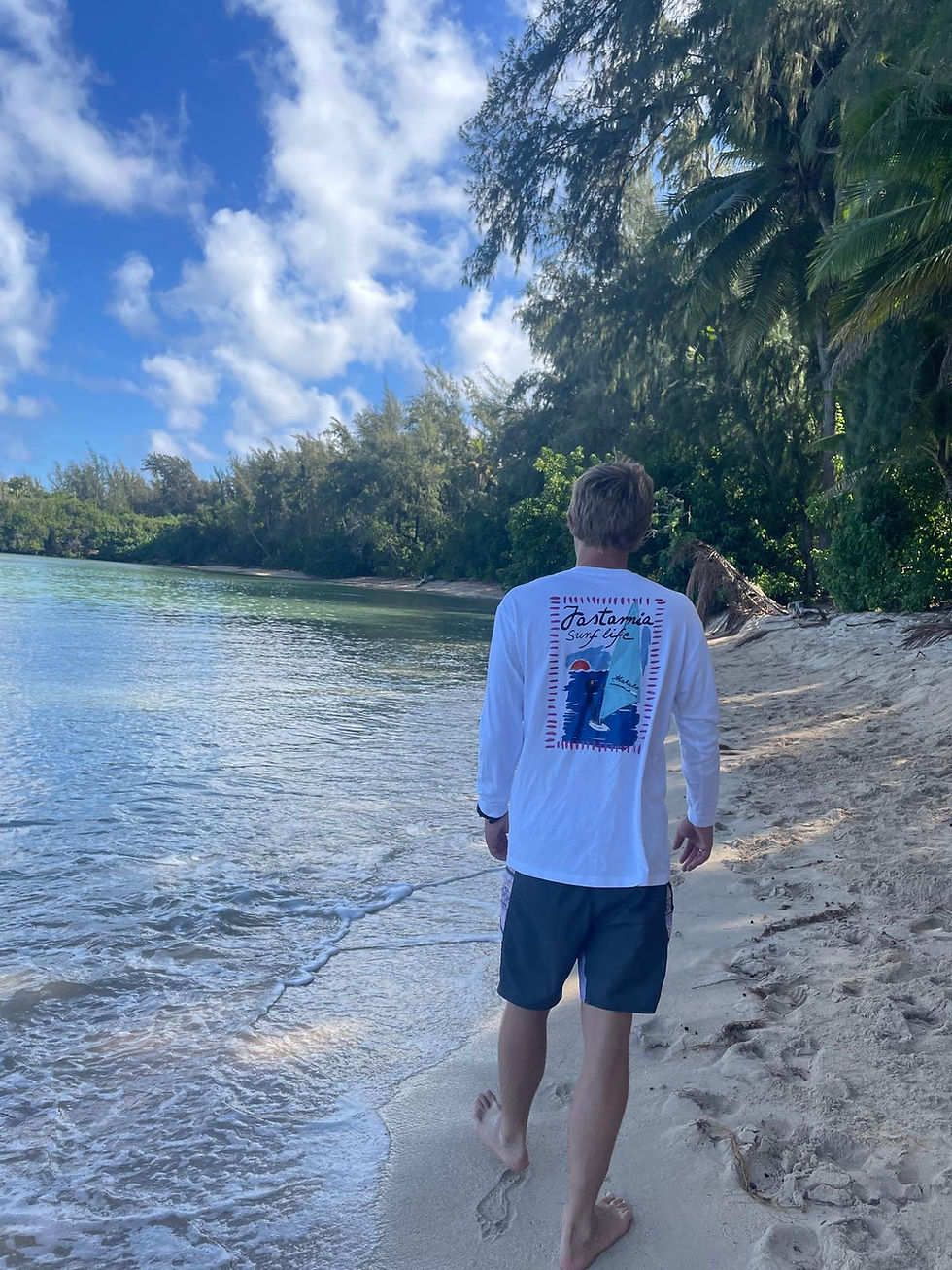 Miniatura: Longsleeve 'pocztówka z Jastarni' z nadrukiem z tyłu