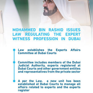 Mohammed bin Rashid issues law regulating the expert witness profession in Dubai