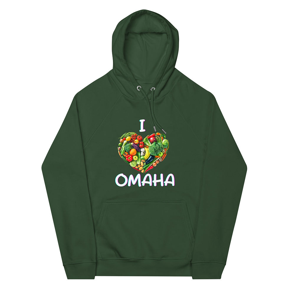 Thumbnail: Plant Based Omaha Unisex Eco Raglan Hoodie