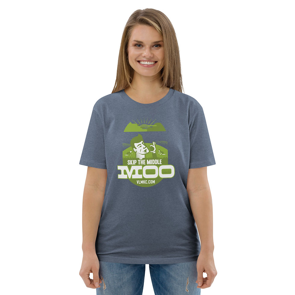 Thumbnail: Skip the Middle Moo Vitality Lifestyle Unisex organic cotton t-shirt