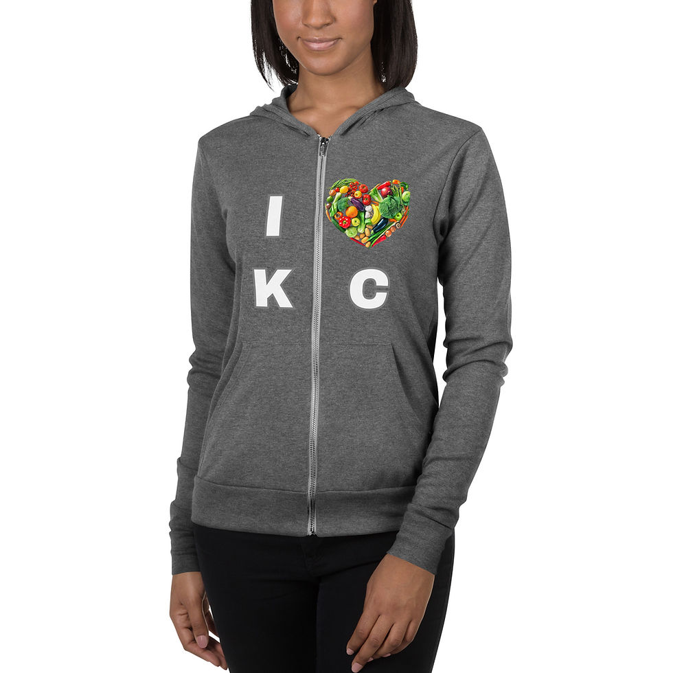 Thumbnail: I Love KC Plant Based Unisex Zip Hoodie