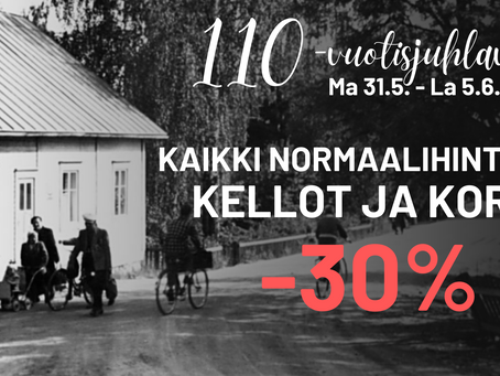 Kelloliike Tammelin 110 vuotta - juhlatarjoukset