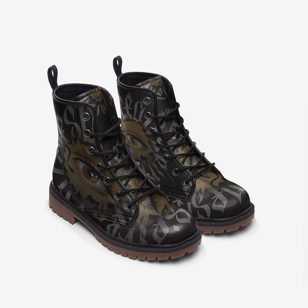 Thumbnail: Vegan army boot "Real eyes realise".Brown/black.