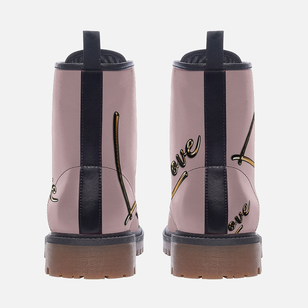Thumbnail: Vegan army boots with message Love